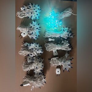 Vintage 315 Christmas Lights Atomic Blue Tulip Flower Petal Daisy Italian Italy